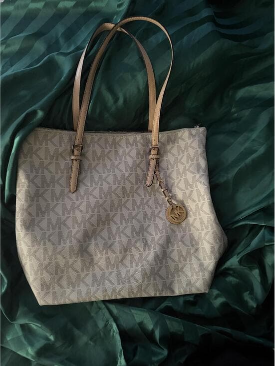 Michael Kors Signature Monogram Tote Bag - Beige