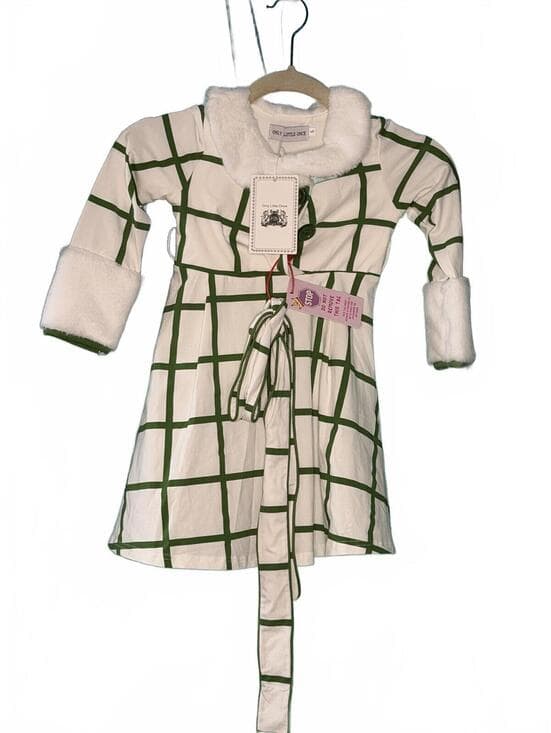 NWT-Only Little Once-Plaid Dress/Faux Fur Trim (Sz:5)