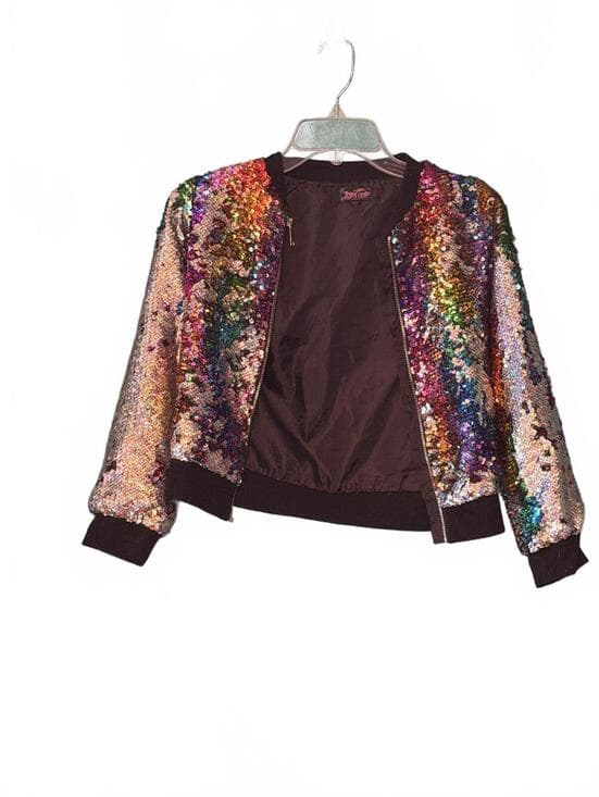 Jojo's Closet Sequin Bomber Jacket - Multicolor