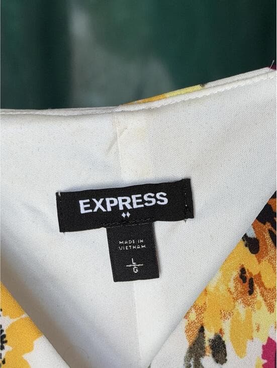 Express Floral Print Spaghetti Strap Dress - Size Large