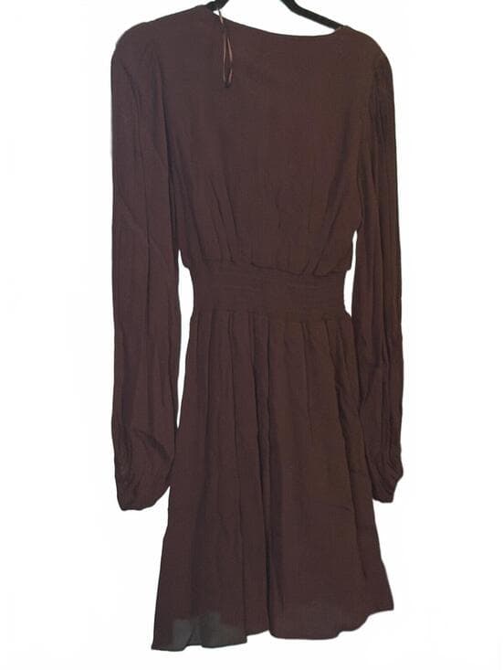 GB Long Sleeve Black Smocked Waist Dress