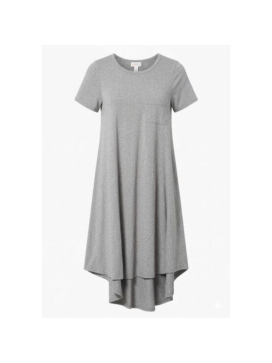 LULAROE Carly Midi Dress Heathered Pocket High Low Hem