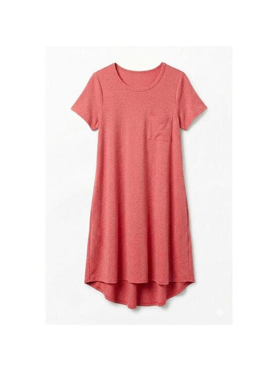 LULAROE Carly Swing Dress Solid Front Pocket High Low