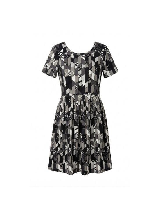 NWOT LuLaRoe Amelia Dress Geometric Print Pockets Pleated