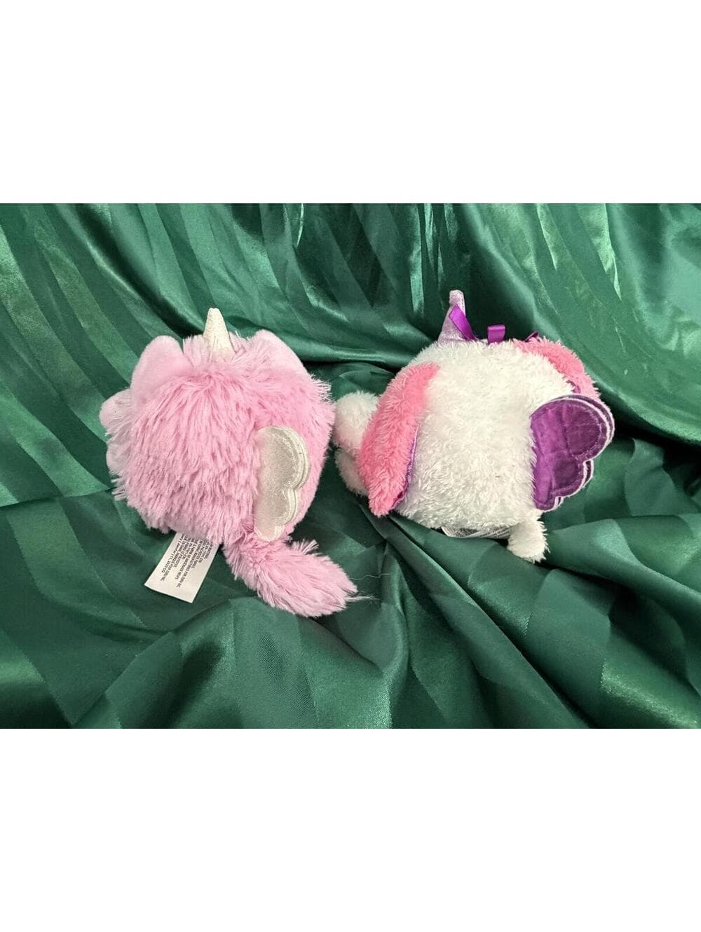 Plush Unicorn Pair - Pink & White Heart Belly