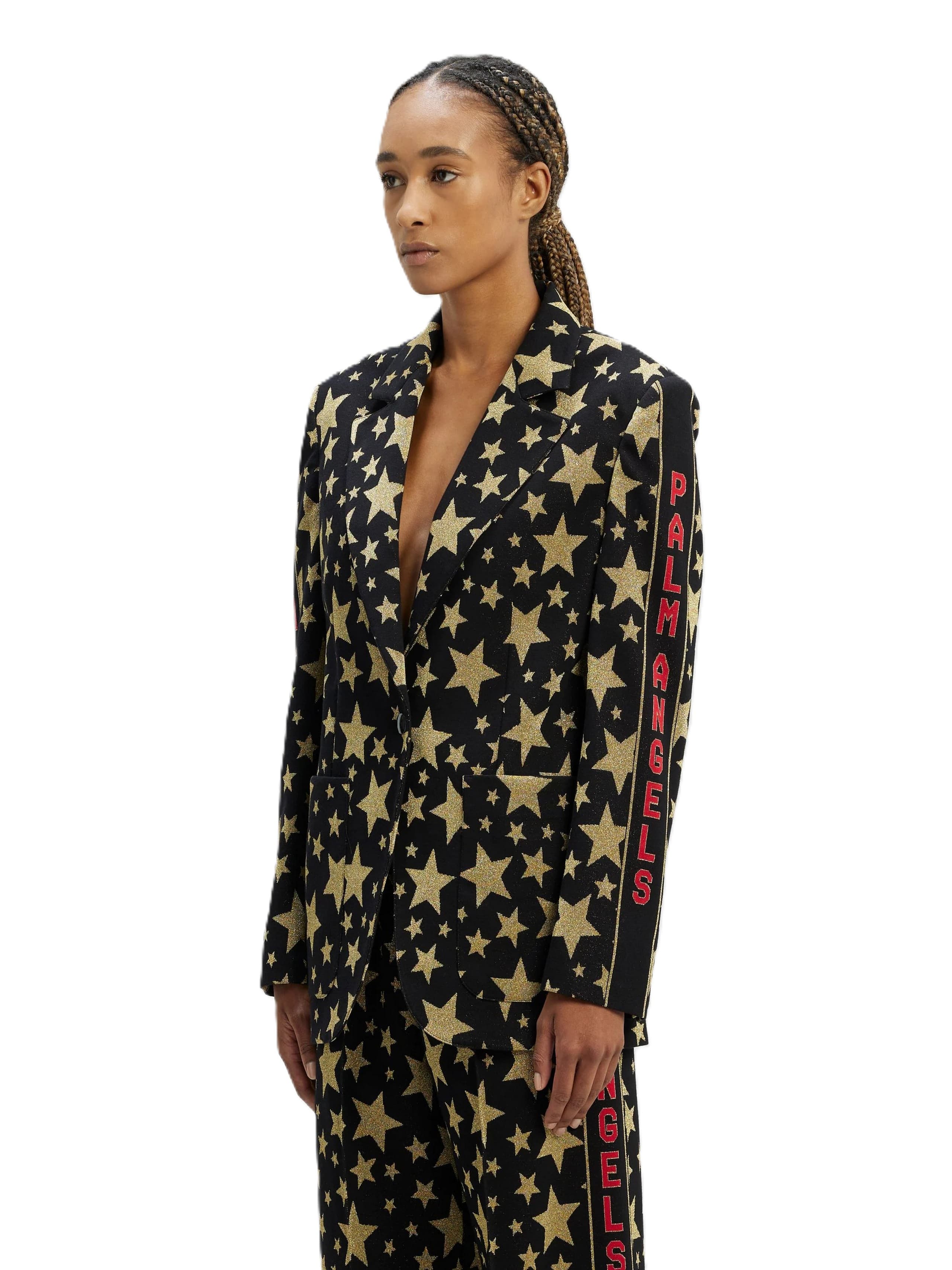 Palm Angels Star Print Blazer with Logo Sleeves