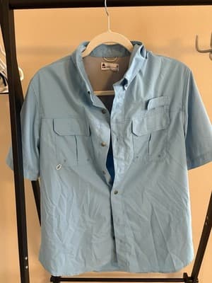 Men's UnionBay $70 UB Tech Blue Fishing Shirt Size Medium NWOT