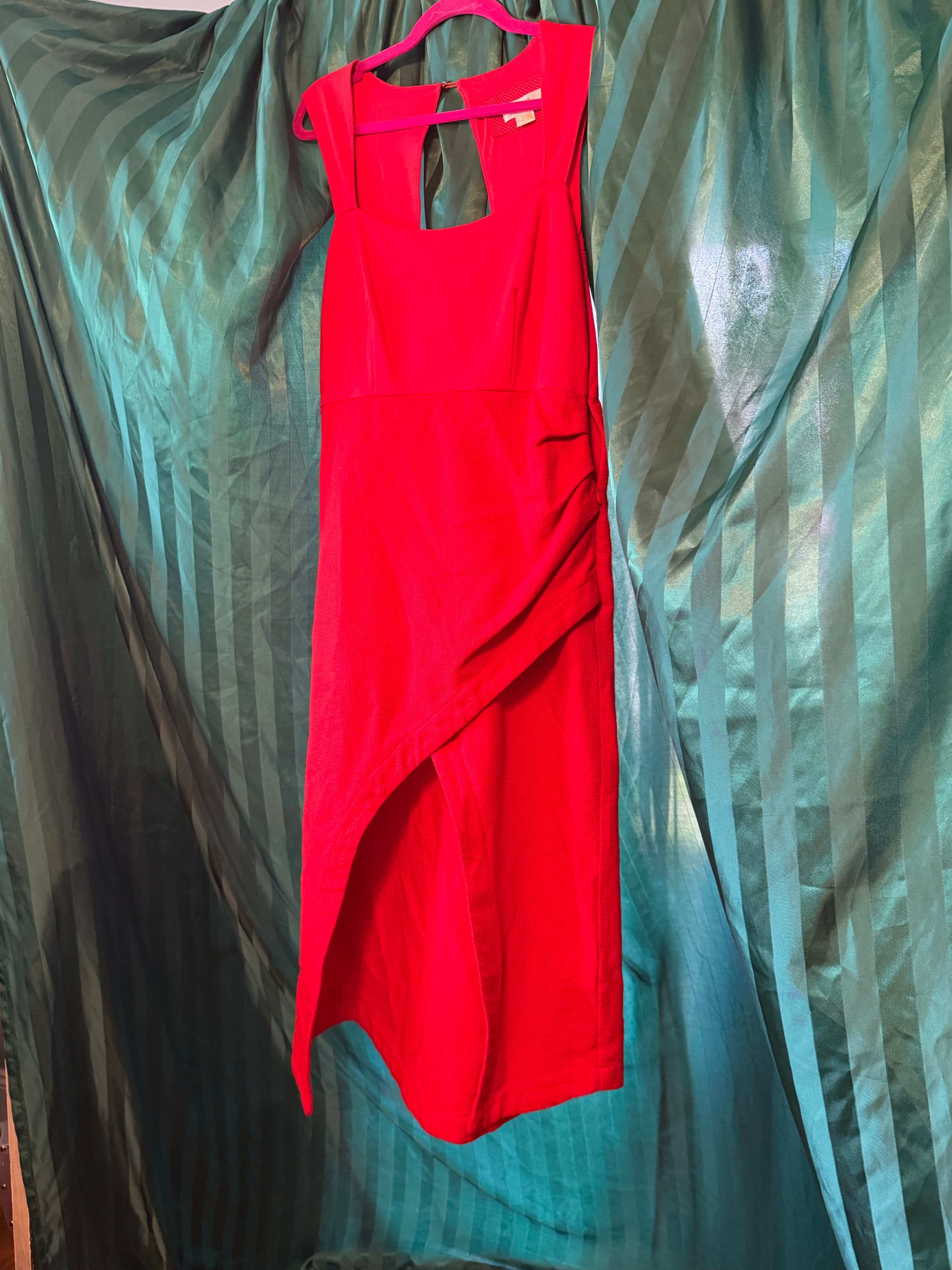 Maeve by Anthropologie Red Asymmetrical Midi Dress