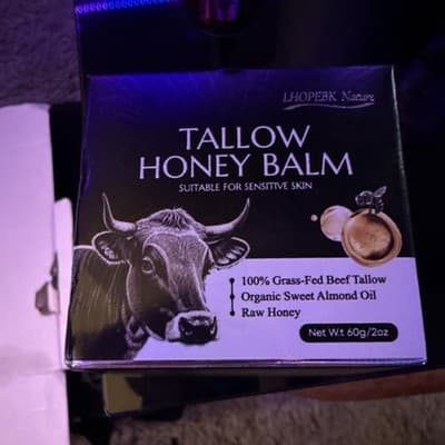 LHOPEBK Nature Tallow Honey Balm Sensitive Skin Moisturizer 60g Grass-Fed Honey
