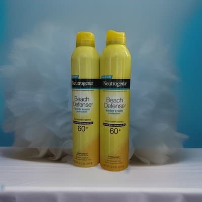 2 New Neutrogena SPF 60 Beach Defense Sunscreen Spray Lotion (8.5 Oz.)
