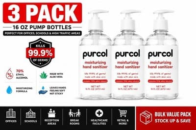 16 Oz. Pump Hand Sanitizer- Fast Drying, Moisturizing, Travel & Home Use