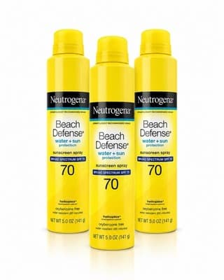 3PK- New Neutrogena SPF 70 Beach Defense Sunscreen Spray Lotion (5 Oz.)