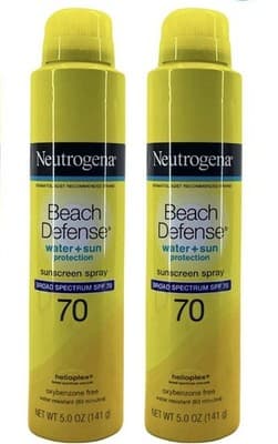 Neutrogena Beach Defense Sunscreen Spray Lotion SPF 70 (5 Oz.) Multi Pack - 2