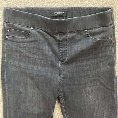 Liverpool Womens Jeans Size 14/32 Stretch Black Preowned Good