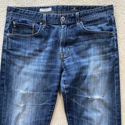 Adriano Goldschmeid Jeans The Protege Straight Leg Distressed 34x32