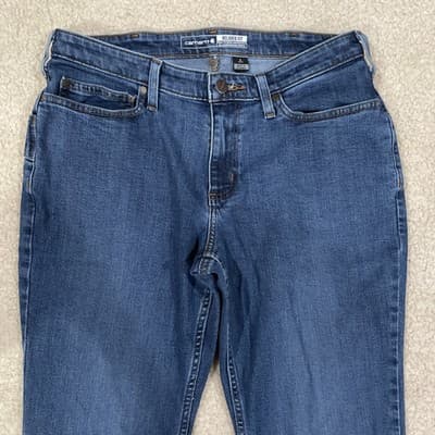 Carhartt Relaxed Fit Womens Jeans Size 8 Short Preowned Blue