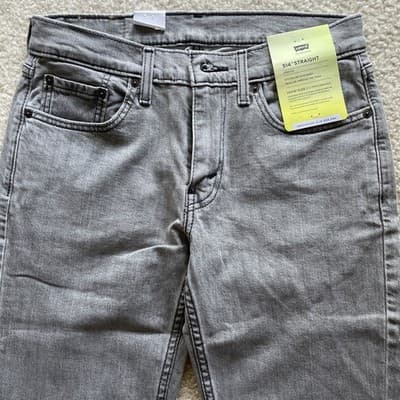 Levis 514 Straight Jeans Mens 29x32 Gray NWT