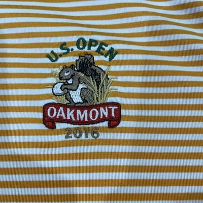 Cutter And Buck Golf Polo Us Open Oakmont 2016 Logo Mens Medium Preowned Orange