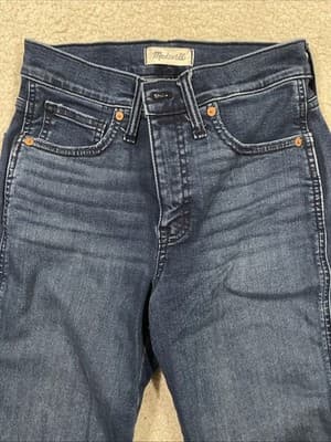 Madewell Mid Rise Stovepipe Womens Blue Jeans Size 27 Preowned Excellent