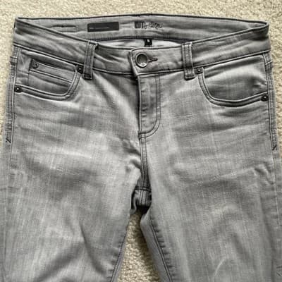 Kut from the Kloth Mia Toothpick Gray Jeans Womens Size 6 Preowned Good