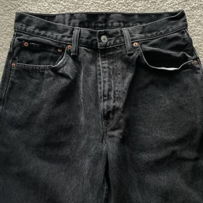 Levis 550 Relaxed Fit 100% Cotton Black Jeans Mens 33x30