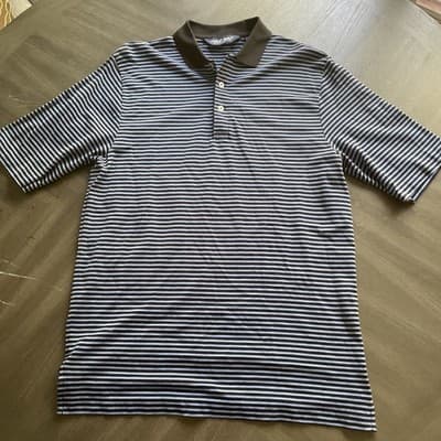 Ralph Lauren Polo Golf Mens Small Polo Striped Pima Cotton Blue/Navy