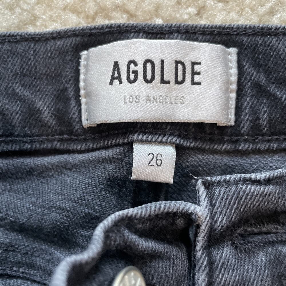 Agolde Womens Jeans Size 26 Black Distressed Preowned Excellent