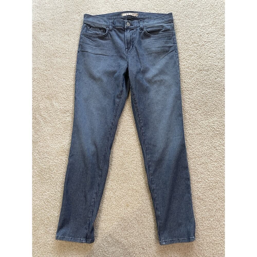 J Brand Womens Cass Vin Stripe w Zippers at Ankles Size 30 Preowned Excellent