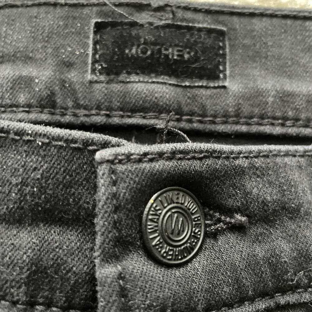 MOTHER Jeans High Waisted Rider Ankle Women's 31 Black "Not Guilty" Straight Leg