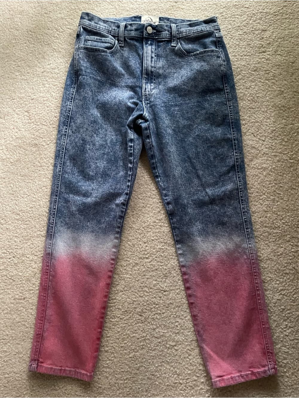 Jordache Women's Skinny Vintage Acid-Blue Jeans with Red Size 31