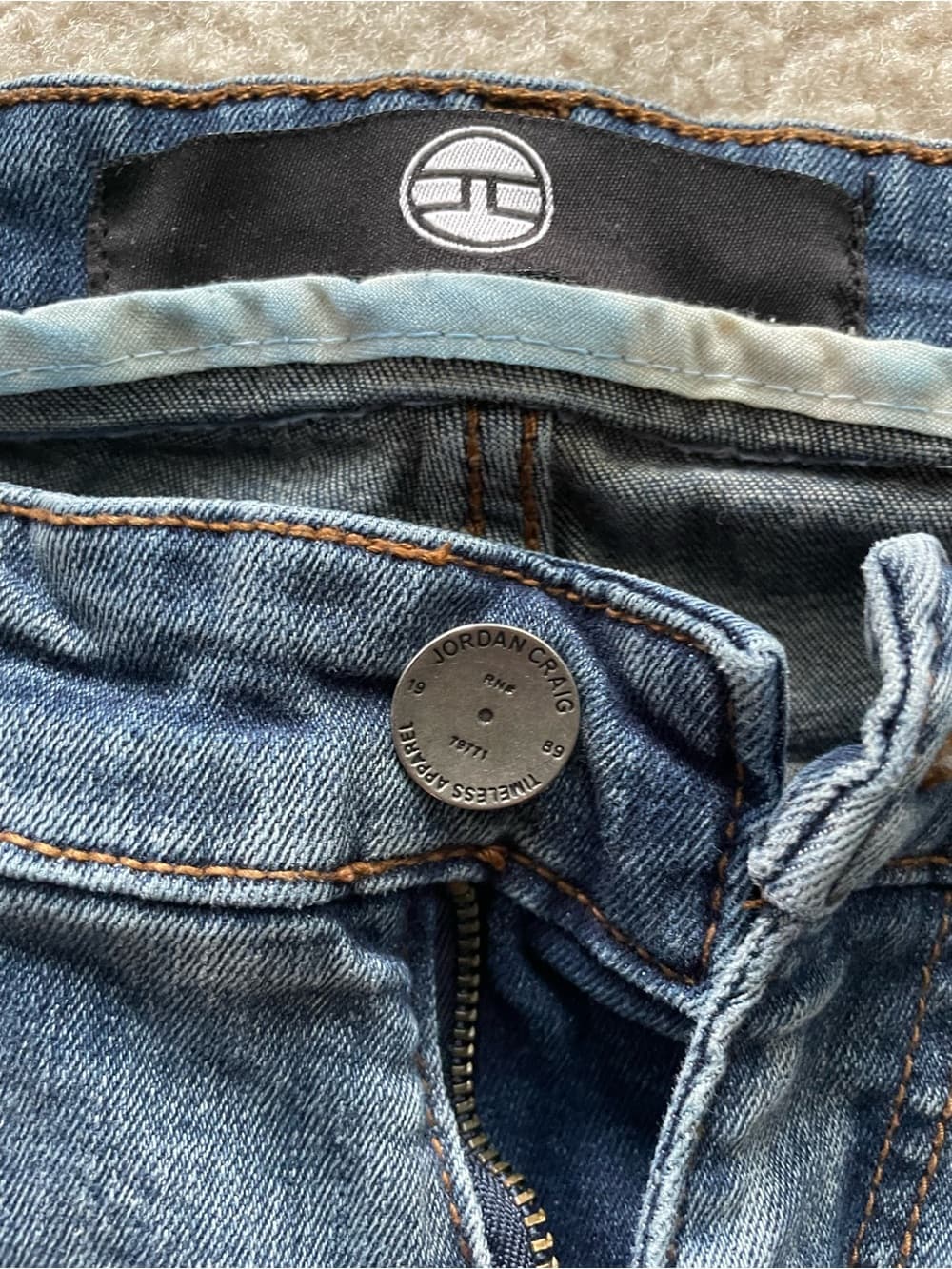 Jordan Craig Blue Slim Distressed Men’s Jeans Size 34x32 (closer to 30” inseam)