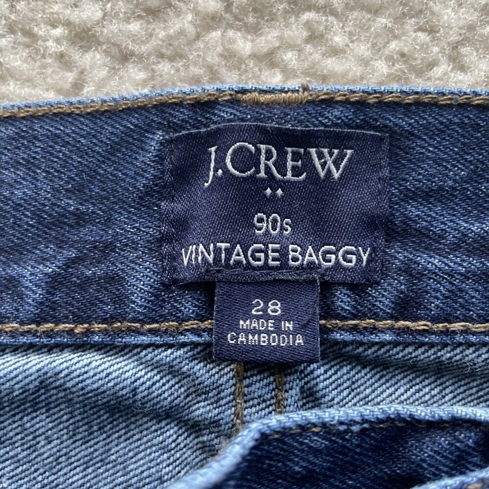 J Crew 90s Vintage Baggy Blue Jeans Womens Size 28 Preowned