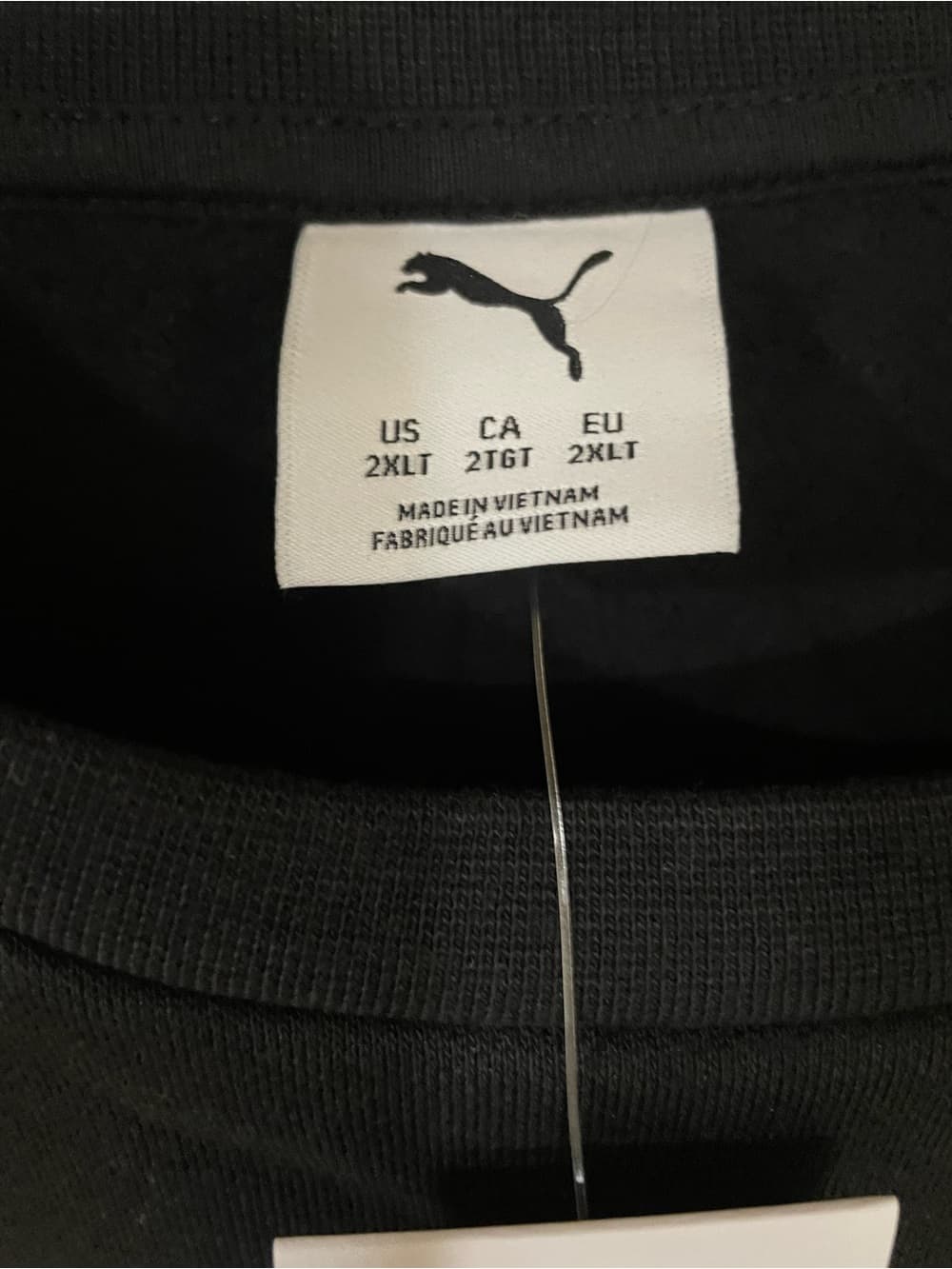 Puma Men's Big & Tall 2XLT Black Crewneck Sweatshirt with Subtle Logo NWT