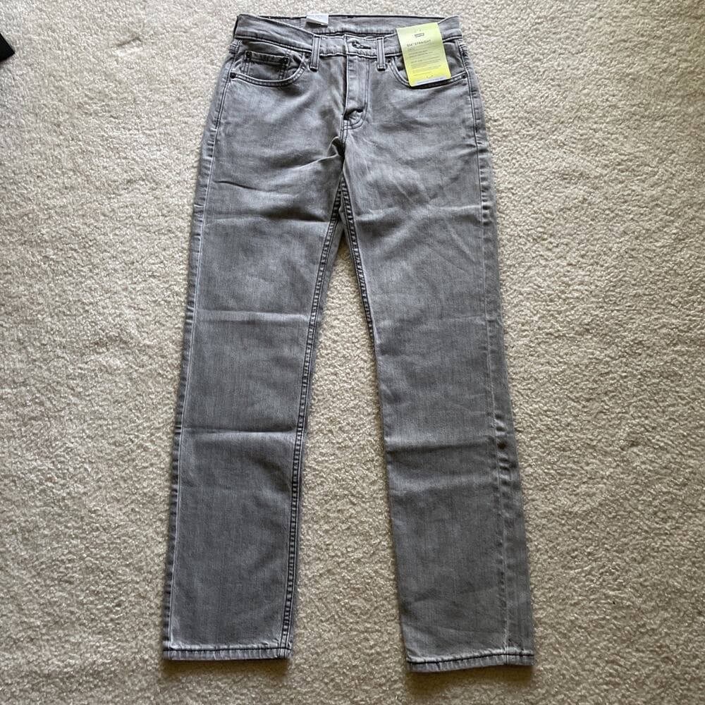 Levis 514 Straight Jeans Mens 29x32 Gray NWT