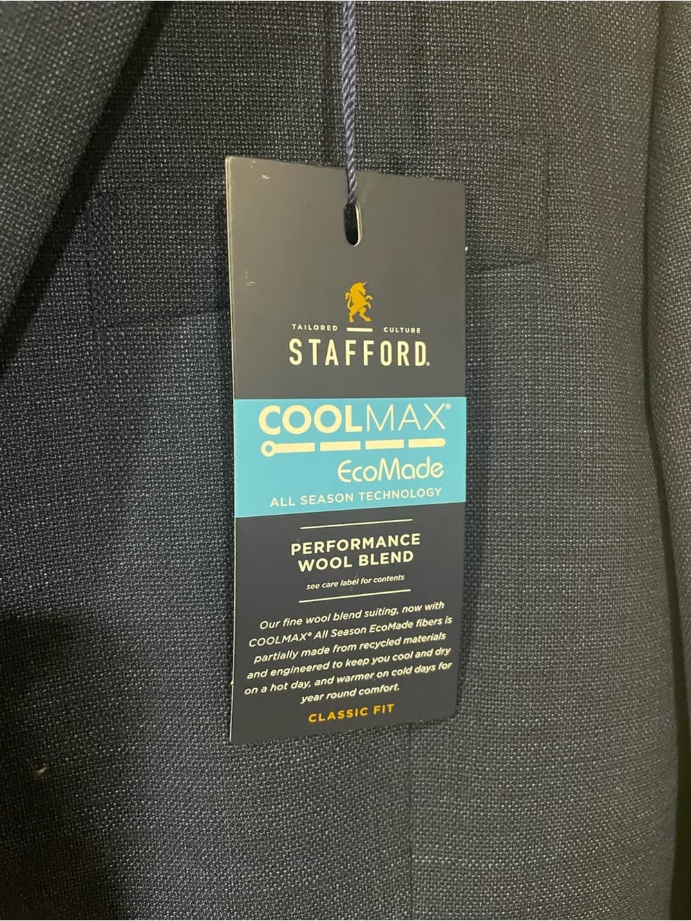 Stafford Stretch Sport Coat - Burgundy Plum Gray Mens 42 Regular NWT