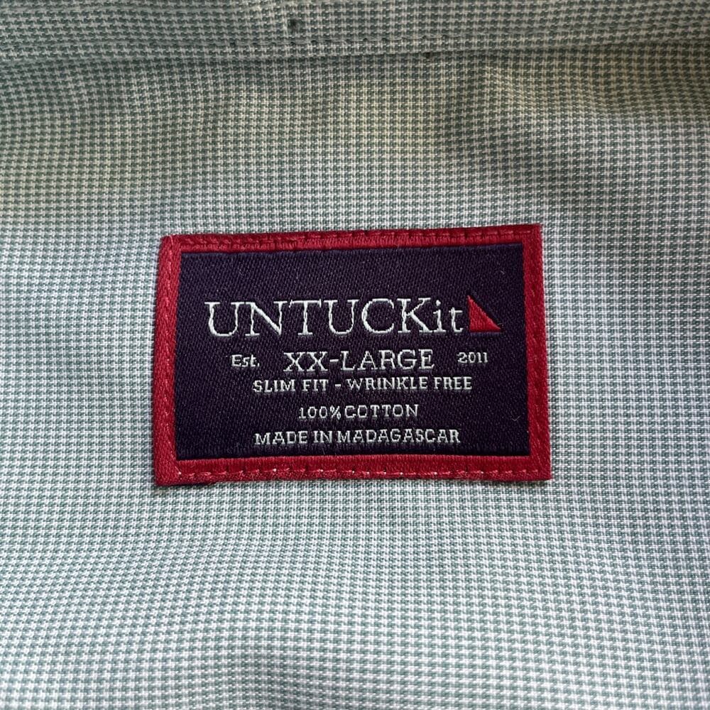 UNTUCKit Light Green Slim Fit Wrinkle Free Button Down Shirt Men's SIze XXL