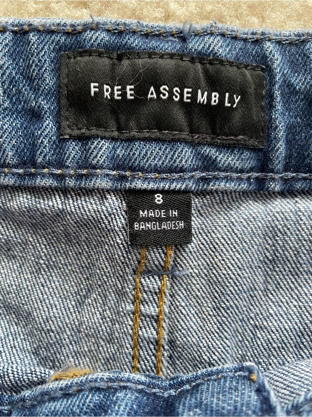 Free Assembly Wide Leg Front Pocket Selvedge Blue Jeans Women’s Size 8