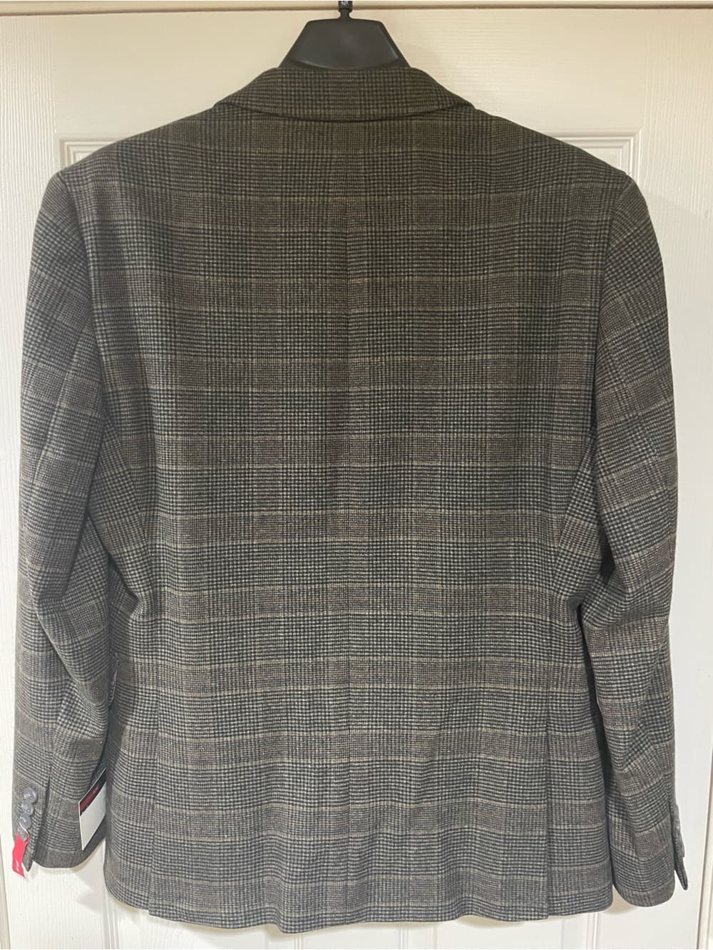 jf j.ferrar Grey/Brown Plaid Sport Coat Mens Size 46 Regular NWT