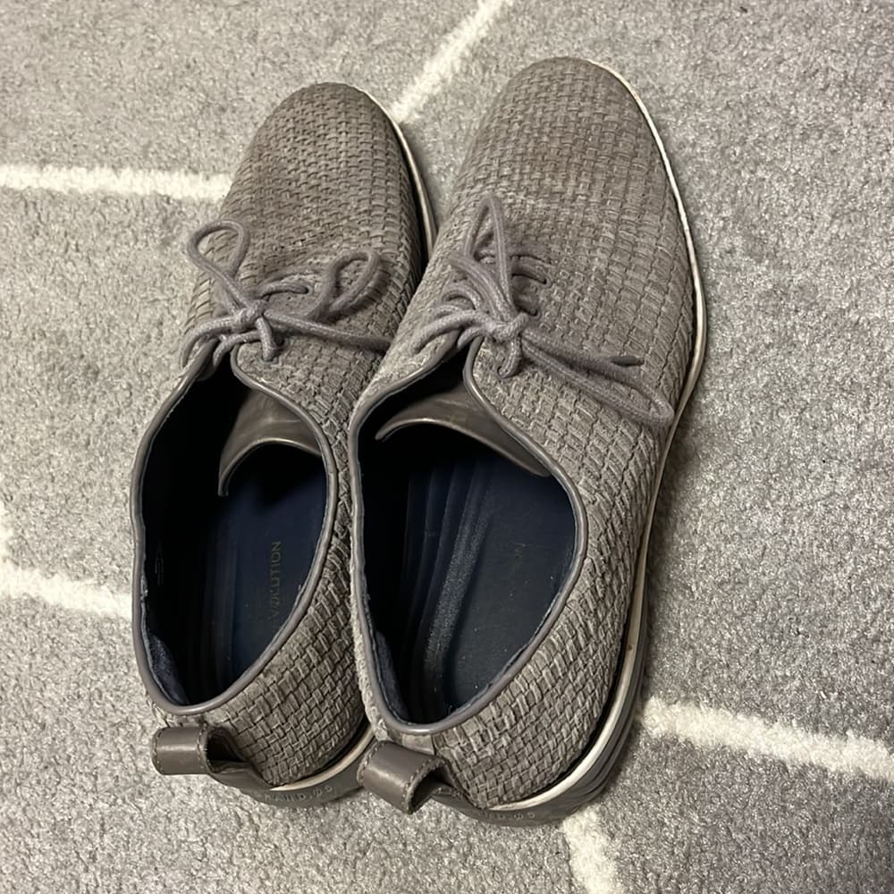 Cole Haan Men's Woven Gray Lace-Up Sneakers