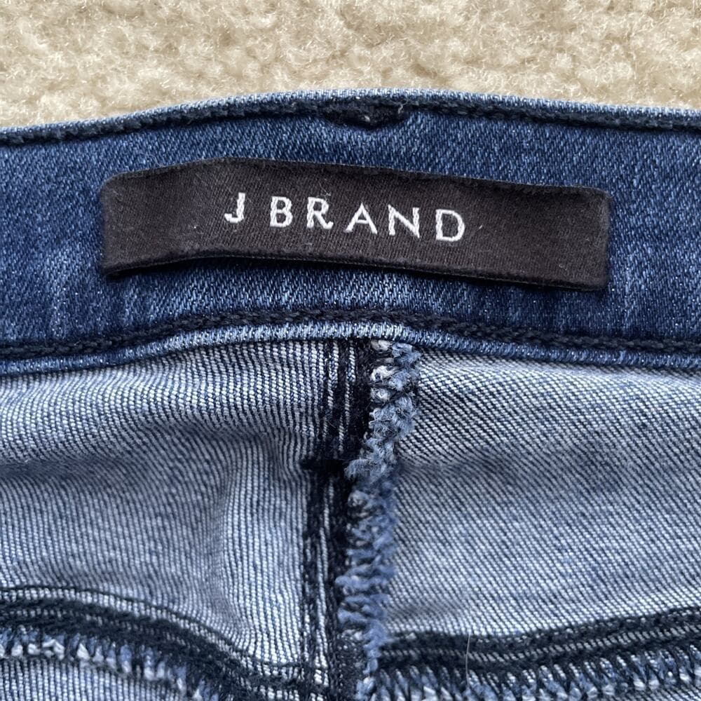 J Brand Midrise Flared Button Detail Hem Charlene Delight Blue Jeans Women Sz 31