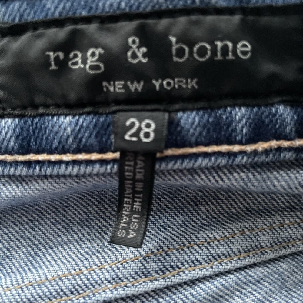 Rag And Bone Farrah Rough Hem Blue Jeans Womens Size 28