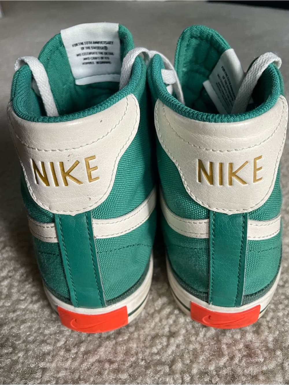 Nike Teal High-Top Sneakers with White Laces Men’s Size 8 50th Anniversary