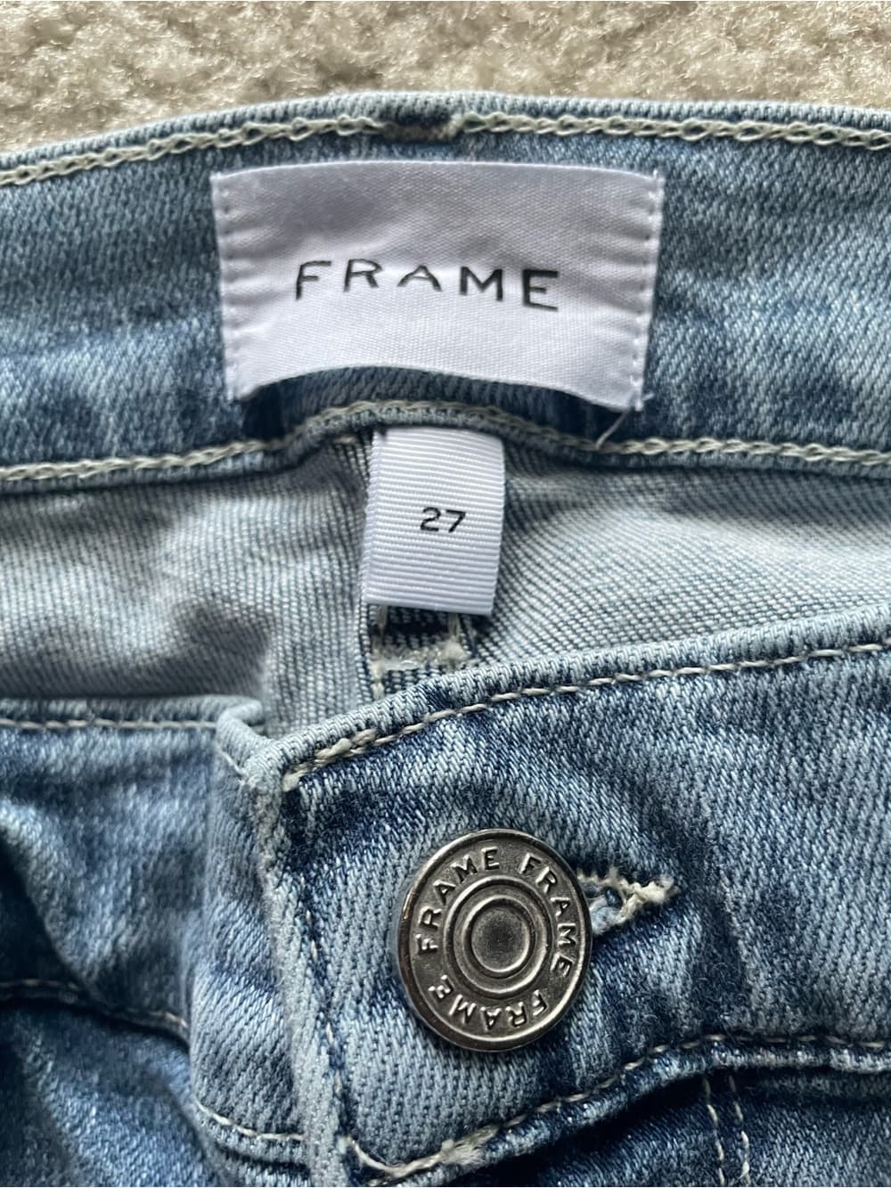 Frame Le Garcon Denim Women's Skinny Jeans in Medium Light Blue Size 27