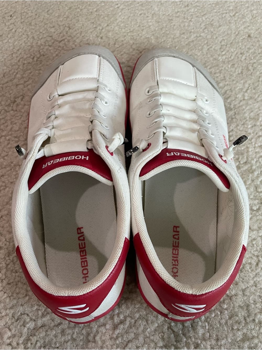HOBIBEAR Women’s White and Red Casual Lace-Up Sneakers Size 42