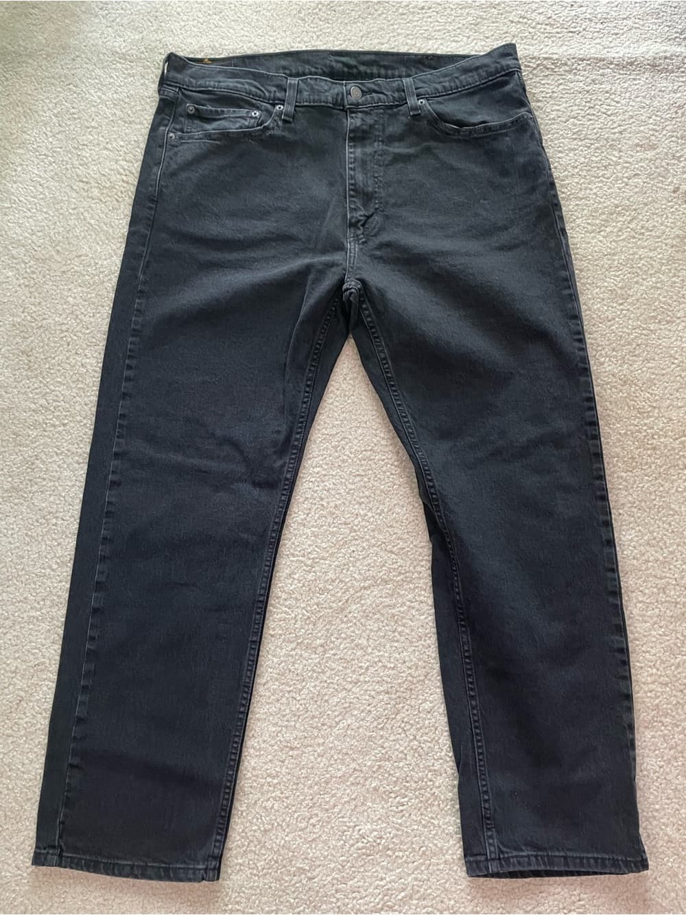 Levi's 505 Men's Relaxed Straight Black Jeans 38x30 Preowned