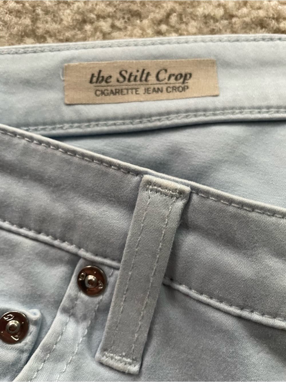 AG Adriano Goldschmied Stilt Crop Cigarette Jean Light Blue Women’s Size 31