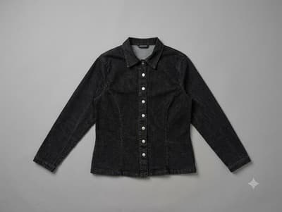 Vintage Whats Up Black Denim Jacket Shirt Shacket MADE IN USA Men's