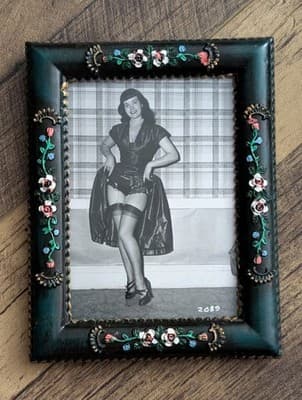 Vintage Re-Print - Bettie Page Framed Photo - Pin-Up Memorabilia