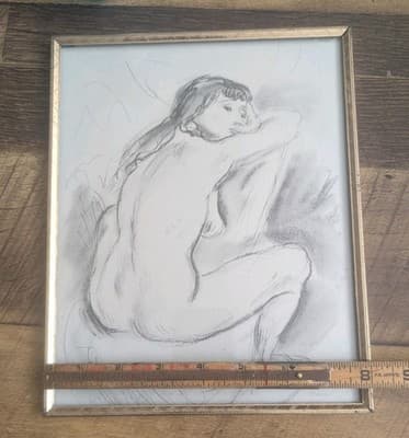 Vintage Jules Pascin Female Nude Art Print Framed 8x10 Expressionist Figure