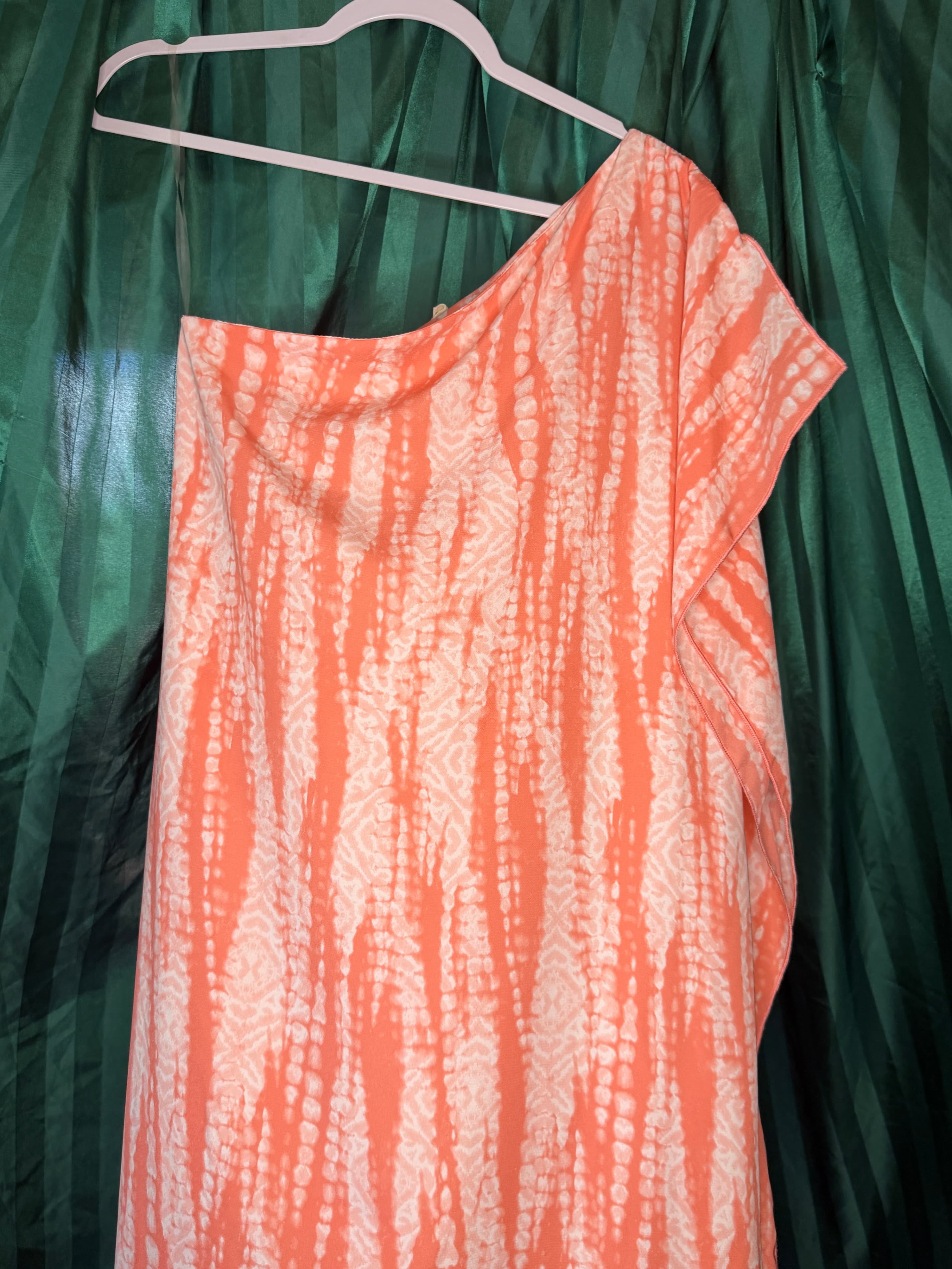 Tyche Orange Tie-Dye One-Shoulder Maxi Dress (Sz: Small)
